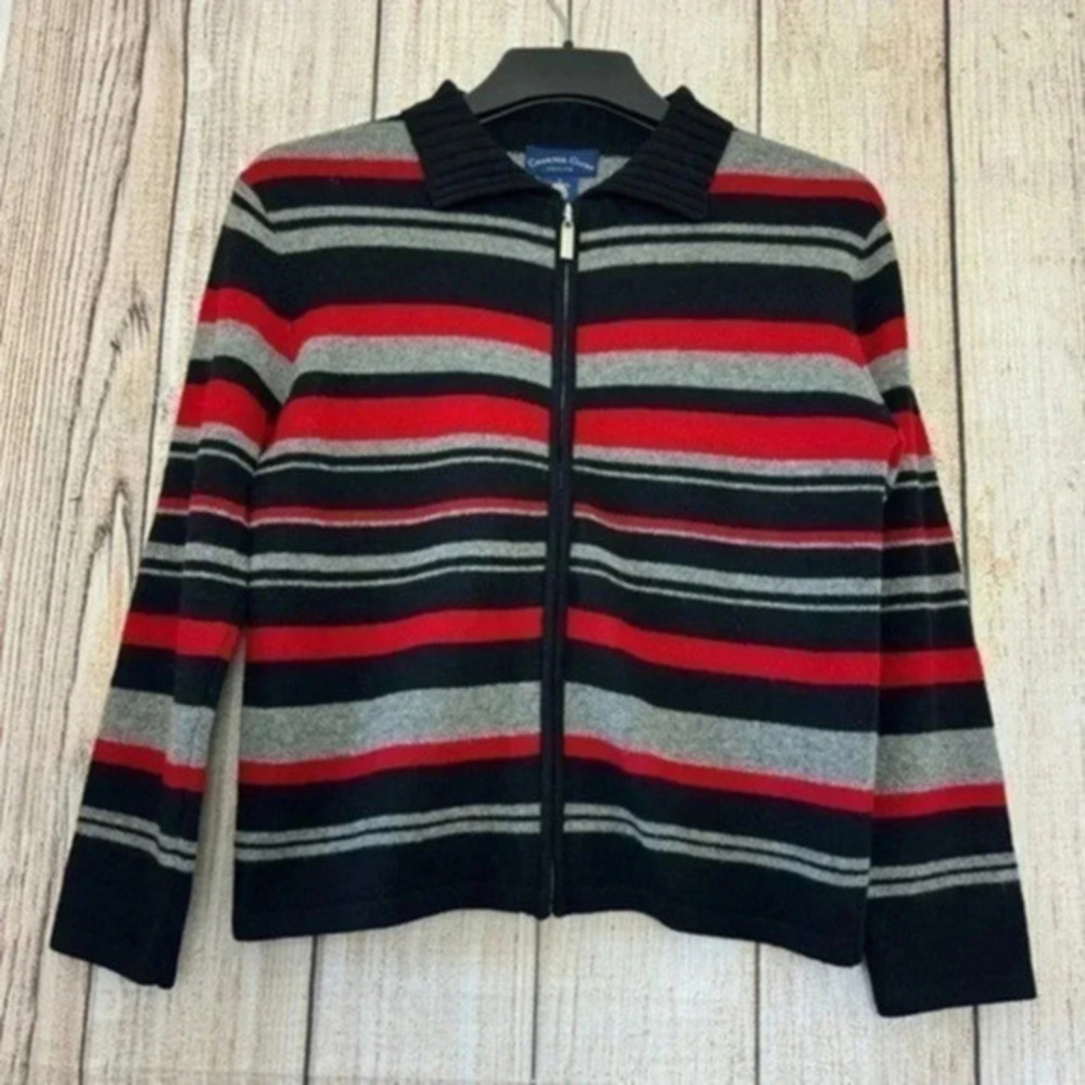 Vintage Womens Charter Club Lambswool Full Zip Sweater size Small Petite